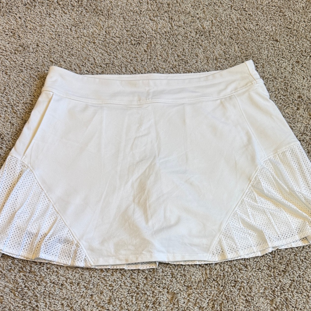 White Tennis Skort with Mesh Details